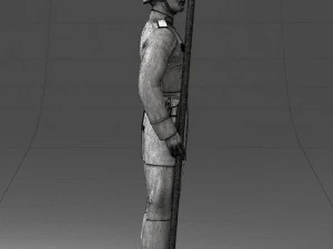 000110 Smiling Soviet Heroic Soldier in Parade Stance 0116 3D Model