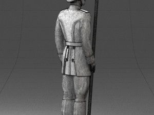 000110 Smiling Soviet Heroic Soldier in Parade Stance 0116 Model 3D