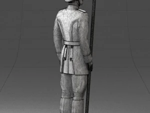 000110 Smiling Soviet Heroic Soldier in Parade Stance 0116 3D Model