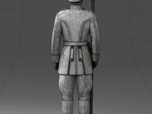000110 Smiling Soviet Heroic Soldier in Parade Stance 0116 3D Model