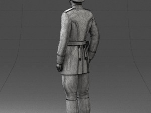 000110 Smiling Soviet Heroic Soldier in Parade Stance 0116 Model 3D