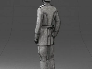 000110 Smiling Soviet Heroic Soldier in Parade Stance 0116 3D Model