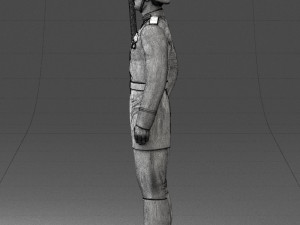 000110 Smiling Soviet Heroic Soldier in Parade Stance 0116 Model 3D