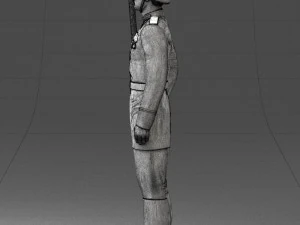 000110 Smiling Soviet Heroic Soldier in Parade Stance 0116 3D Model