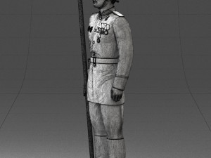 000110 Smiling Soviet Heroic Soldier in Parade Stance 0116 Model 3D