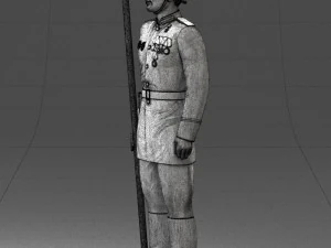 000110 Smiling Soviet Heroic Soldier in Parade Stance 0116 3D Model