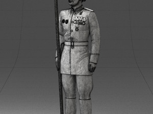 000110 Smiling Soviet Heroic Soldier in Parade Stance 0116 Model 3D