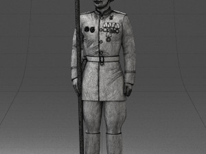 000110 Smiling Soviet Heroic Soldier in Parade Stance 0116 Model 3D