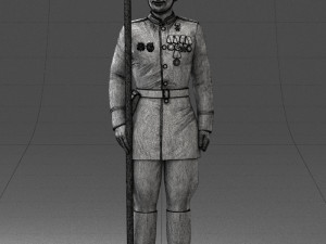 000110 Smiling Soviet Heroic Soldier in Parade Stance 0116 3dp 3D Принт Модель