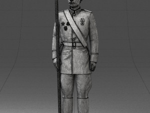 000111 Soviet Officer in Parade Uniform 0116 3D Модель
