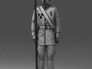 000111 Soviet Officer in Parade Uniform 0116 3D Модель