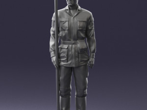 000113 Soviet Soldier in Field Uniform 0116 3D Model