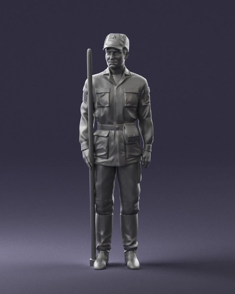 000113 Soviet Soldier in Field Uniform 0116 3dp 3D Print Model .c4d .max .obj .3ds .fbx .stl .blend 