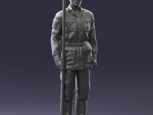 000113 Soviet Soldier in Field Uniform 0116 3dp 3D Print Model