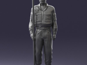 000114 Soviet Tank Crewman with Goggles 0116 3D Model