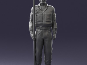 000114 Soviet Tank Crewman with Goggles 0116 3D Model
