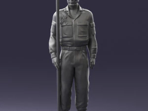 000114 Soviet Tank Crewman with Goggles 0116 3D Model