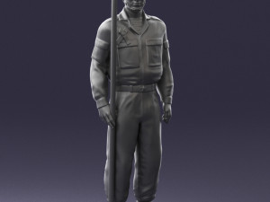 000114 Soviet Tank Crewman with Goggles 0116 3D Model