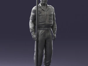 000114 Soviet Tank Crewman with Goggles 0116 3D Model