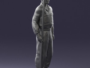 000114 Soviet Tank Crewman with Goggles 0116 3D Model