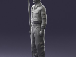 000114 Soviet Tank Crewman with Goggles 0116 3D Model