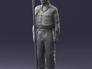 000114 Soviet Tank Crewman with Goggles 0116 3D Model