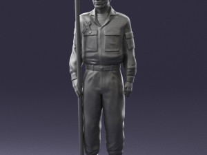 000114 Soviet Tank Crewman with Goggles 0116 3D Model