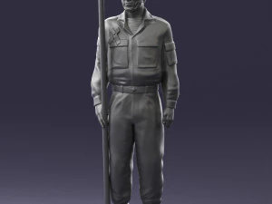 000114 Soviet Tank Crewman with Goggles 0116 3D Model