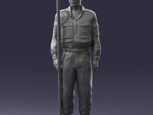 000114 Soviet Tank Crewman with Goggles 0116 3D Model