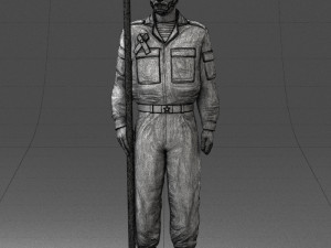 000114 Soviet Tank Crewman with Goggles 0116 3D Model
