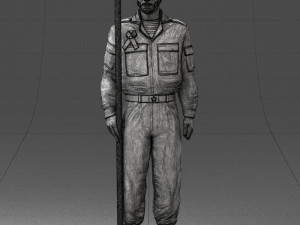 000114 Soviet Tank Crewman with Goggles 0116 3D Model