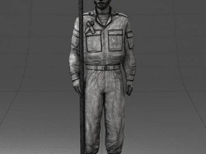 000114 Soviet Tank Crewman with Goggles 0116 3D Model