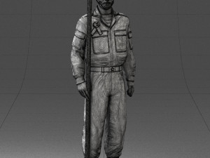 000114 Soviet Tank Crewman with Goggles 0116 3D Model