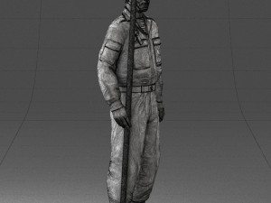 000114 Soviet Tank Crewman with Goggles 0116 3D Model