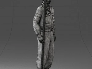 000114 Soviet Tank Crewman with Goggles 0116 3D Model