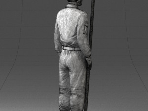 000114 Soviet Tank Crewman with Goggles 0116 3D Model
