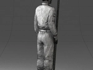 000114 Soviet Tank Crewman with Goggles 0116 3D Model