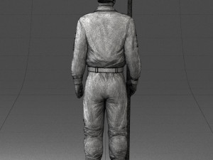 000114 Soviet Tank Crewman with Goggles 0116 3D Model