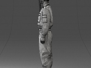 000114 Soviet Tank Crewman with Goggles 0116 3D Model