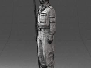 000114 Soviet Tank Crewman with Goggles 0116 3D Model