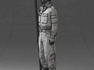 000114 Soviet Tank Crewman with Goggles 0116 3D Model