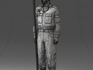 000114 Soviet Tank Crewman with Goggles 0116 3D Model
