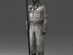 000114 Soviet Tank Crewman with Goggles 0116 3D Model