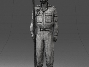 000114 Soviet Tank Crewman with Goggles 0116 3D Model