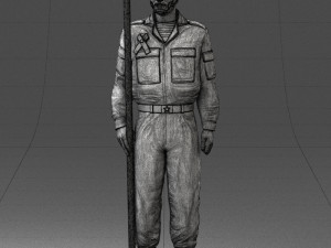 000114 Soviet Tank Crewman with Goggles 0116 3D Model