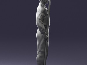 000114 Soviet Tank Crewman with Goggles 0116 3dp 3Dプリントモデル