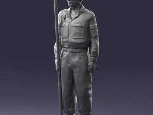 000114 Soviet Tank Crewman with Goggles 0116 3dp 3Dプリントモデル