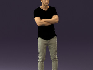 man in black shirt white pants 0533 3d print ready 3D प्रिंट मॉडल