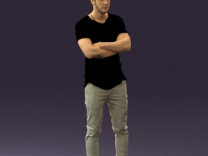 man in black shirt white pants 0533 3d print ready 3D 프린트 모델