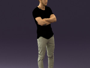 man in black shirt white pants 0533 3d print ready 3D 프린트 모델